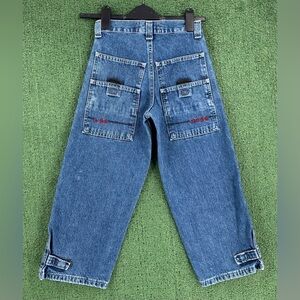 VTG 90’s Lee Pipes 6 Pocket Design Baggy Skater Denim Jeans Boys Size 7